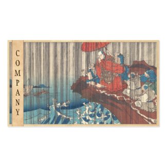 Life of Nichiren Prayer for Rain Answered Utagawa Business Cards