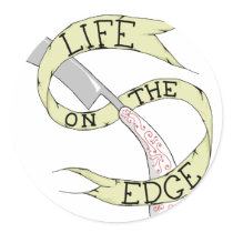 Life on the Edge Barbering Razor Sticker