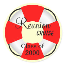 Life Preserver-Reunion Cruise Round Stickers