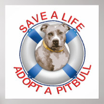 Life Preserver with Pitbull Adoption Poster