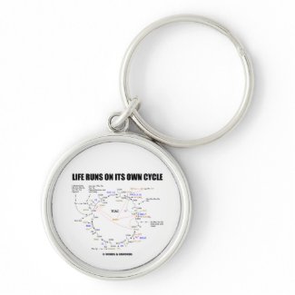 Life Runs On Its Own Cycle (Krebs Cycle - TCAC) keychain