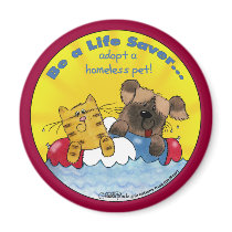 Life Saver Adopt Homeless Pets Fridge Magnet