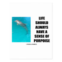 Life Should Always Have A Sense Of Porpoise postcards