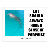 Life Should Always Have A Sense Of Porpoise postcards