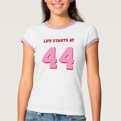 Life Starts At 44 Joke 44th Funny Birthday T-shirts