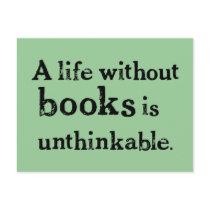 Life Without Books Post Card