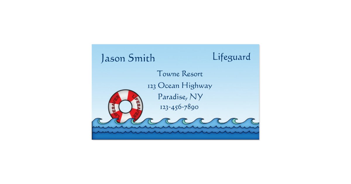 Lifeguard Business Card Zazzle