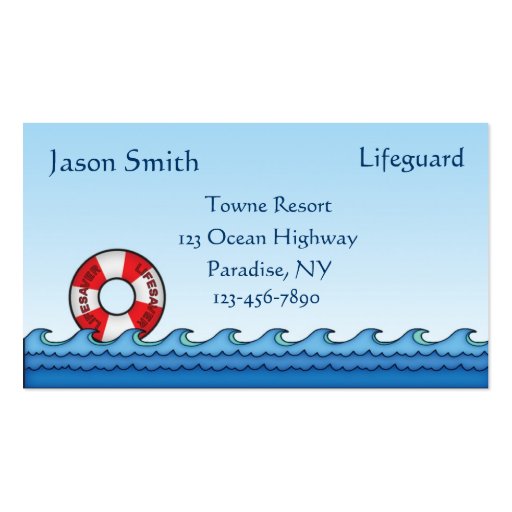 Lifeguard Business Card (front side)