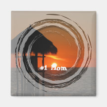 Lifeguard Hut at Sunset; Happy Mother's Day Refrigerator Magnet