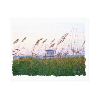Lifeguard shack on Florida beach picture Gallery Wrapped Canvas