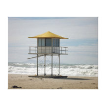 Lifeguards Hut Stretched Canvas Print