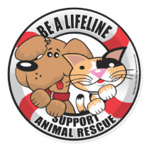 Lifeline : Support Amimal Rescue Round Stickers