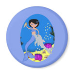 Lifen the Blue Mermaid and Dolphin Magnet