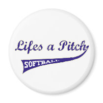 Lifes a Pitch! magnets by softballgifts Lifes a Pitch! magnets