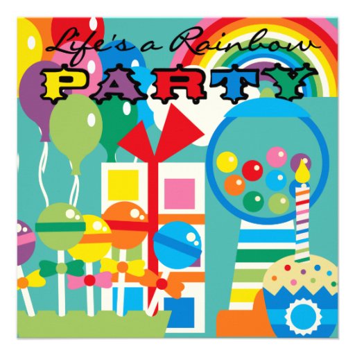 Life's a Rainbow Birthday Invitation