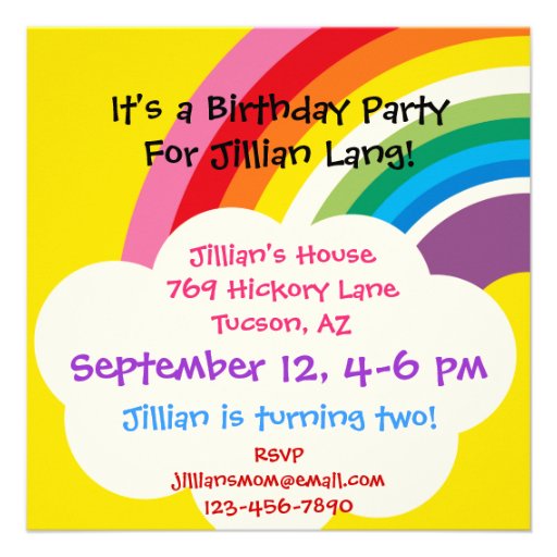 Life's a Rainbow Birthday Invitation