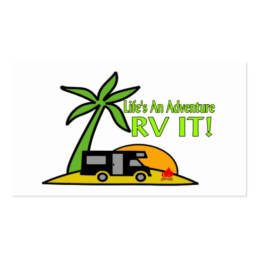 Life's An Adventure So RV It Business Card Templates (back side)