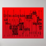 'Life's but a Walking Shadow' Macbeth Shakespeare Print