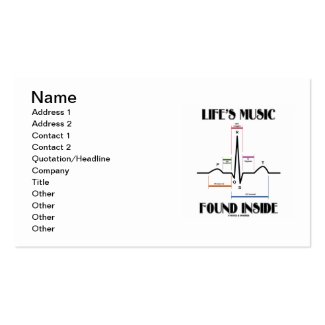 Life's Music Found Inside (ECG/EKG Heartbeat) Business Card Template