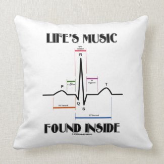Life's Music Found Inside (ECG/EKG Heartbeat) Pillows