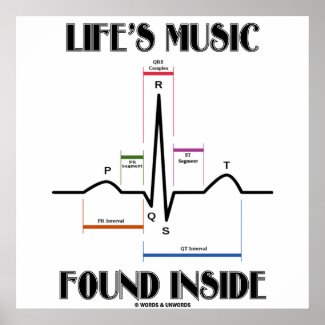Life's Music Found Inside (ECG/EKG Heartbeat) Print