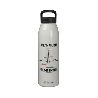 Life's Music Found Inside (ECG/EKG Heartbeat) Reusable Water Bottles