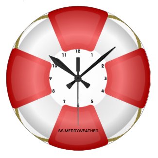 lifesaver lifebuoy nautical clock with own text