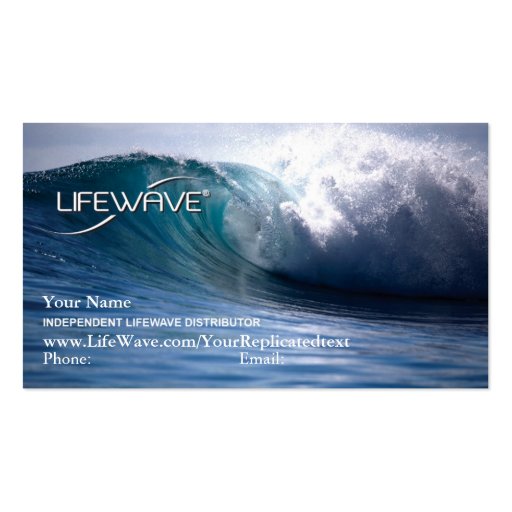 LifeWave Business Card with Matrix2 and Theta (front side)