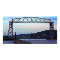 Lift bridge in the Morning Custom Photo Card