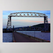 Lift bridge in the Morning Poster
