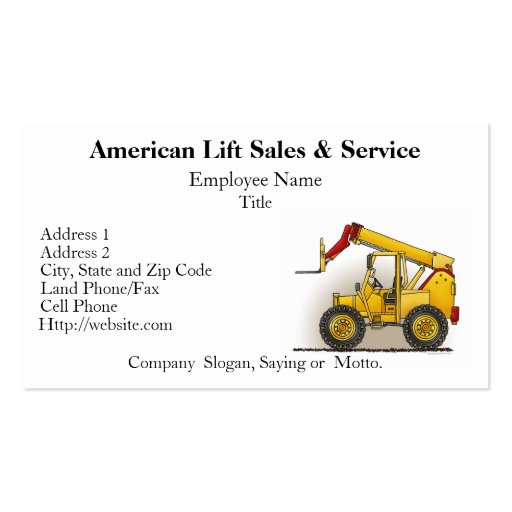 Lift Construction Business Cards (front side)
