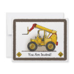 Lift Construction  Equipment Kids Party Invitation