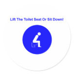 Lift the toilet seat or sit down when peeing! sticker