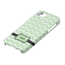Ligamaza personalizada y verde menta Chevron iPhone 5 Case-Mate Fundas