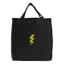 Lighning Bolt Tote embroidered bags by silly_strings Lighning Bolt Tote embroidered bags
