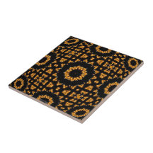 Light a Candle kaleidoscope mandala Ceramic Tile
