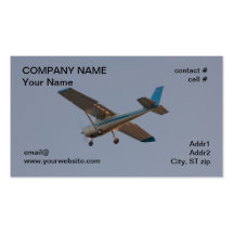 light aircraft on approach business card
