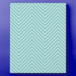 LIGHT AQUA BLUE WHITE ZIGZAG ILLUSIONS ZIG ZAG OPT plaques