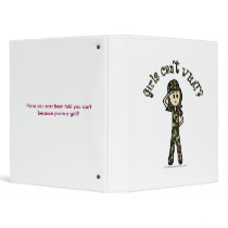 Light Army Woman 3 Ring Binder