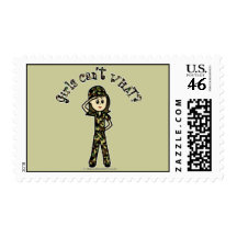 Light Army Woman Postage Stamps