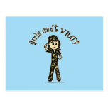 Light Army Woman Postcard
