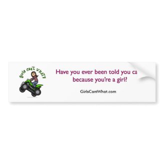 Light ATV | Four Wheeling Girl Bumper Sticker