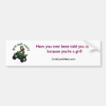 Light ATV | Four Wheeling Girl Bumper Sticker