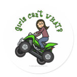 Light ATV | Four Wheeling Girl Round Sticker