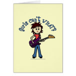 Light Bass Guitar Girl Card