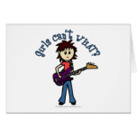 Light Bass Guitar Girl Cards