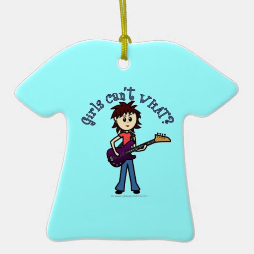 Light Bass Guitar Girl Christmas Ornament