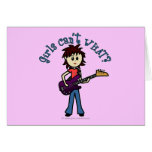 Light Bass Guitar Girl Greeting Card