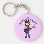 Light Bass Guitar Girl Key Chain