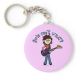 Light Bass Guitar Girl Key Chain